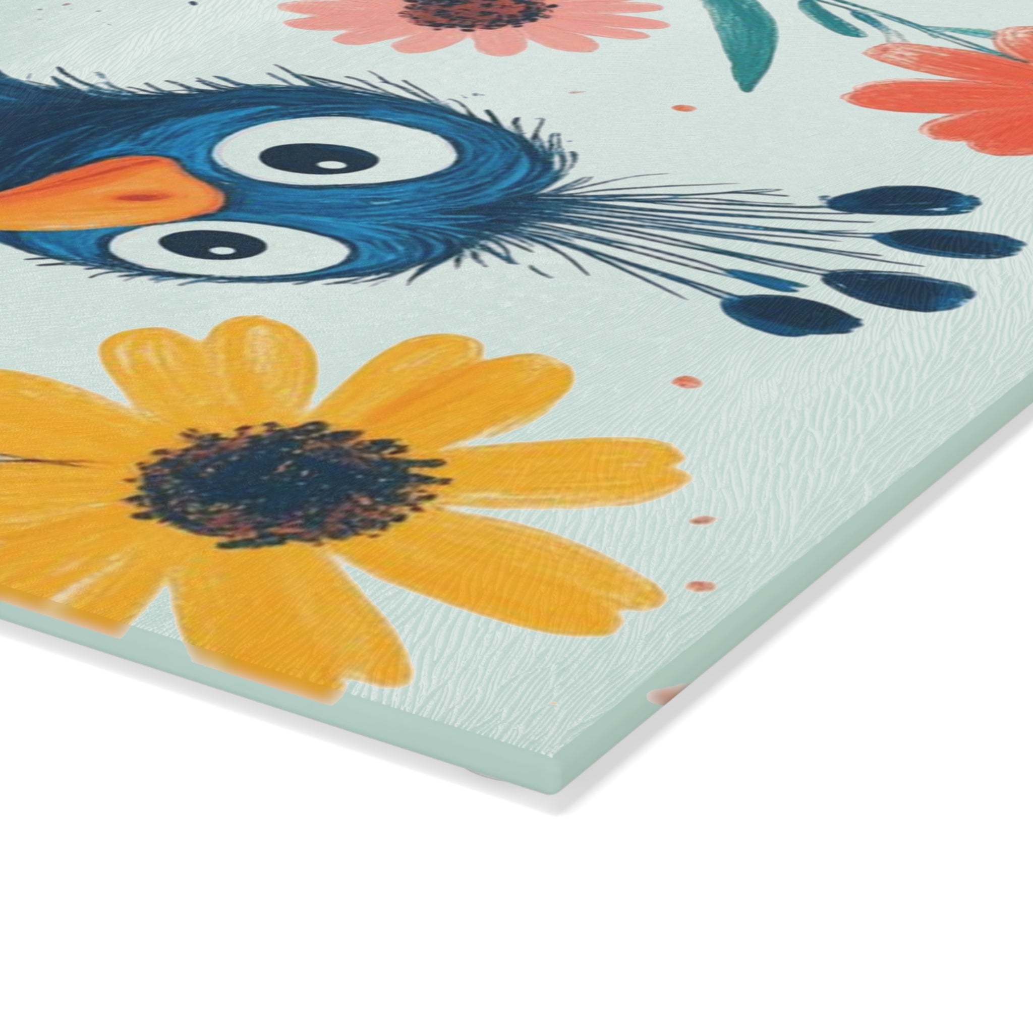 Colorful Peacock Glass Cutting Board - Vibrant Kitchen Decor, Unique Housewarming Gift