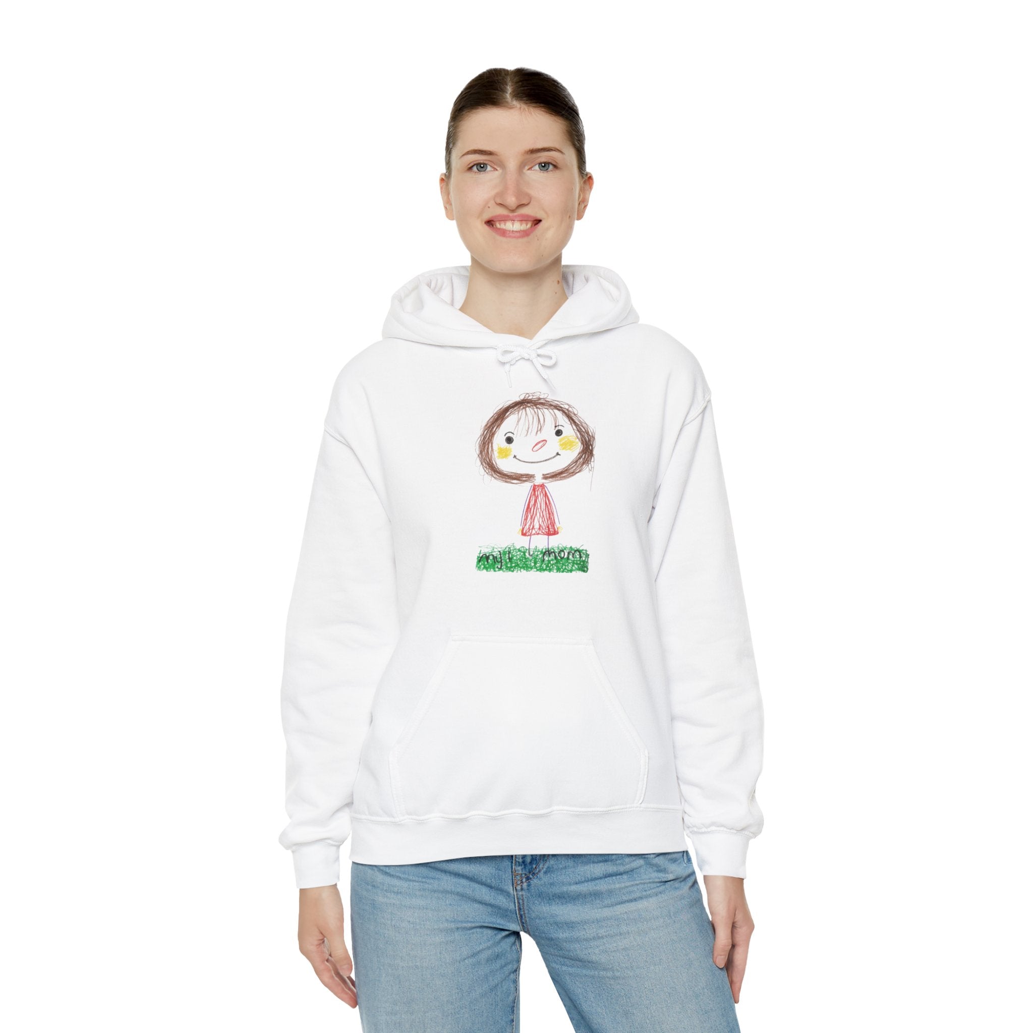 Kids & Parents, Hooded Sweatshirt – Custom Cotton-Poly Blend with Your Child’s Art