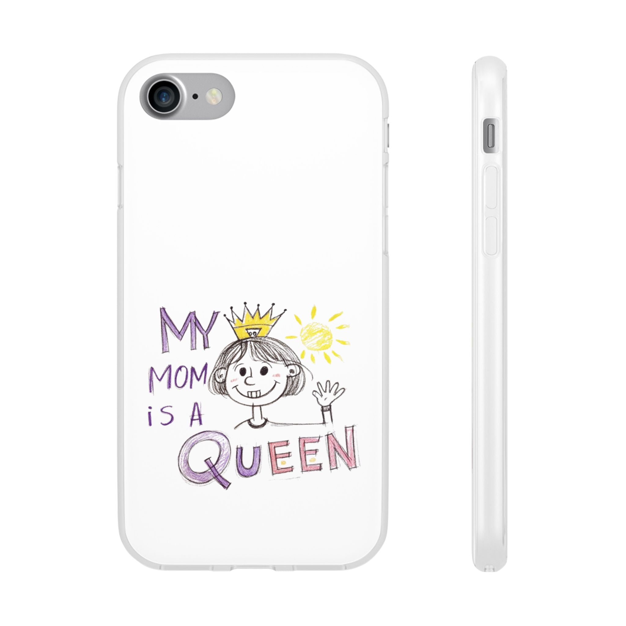 Women’s Custom Kids’ Art Phone Case, Personalized Mom Gift, TPU Flexi