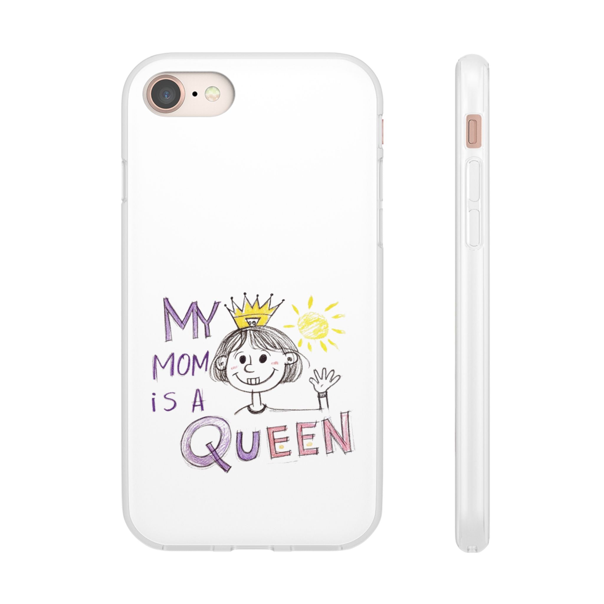 Women’s Custom Kids’ Art Phone Case, Personalized Mom Gift, TPU Flexi