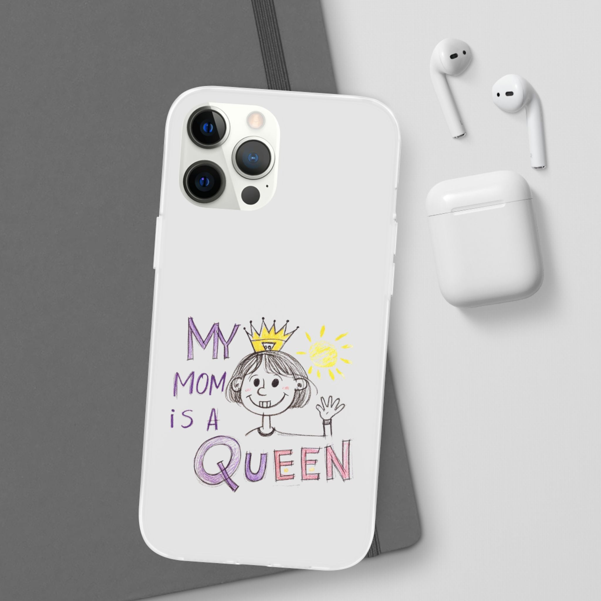 Women’s Custom Kids’ Art Phone Case, Personalized Mom Gift, TPU Flexi