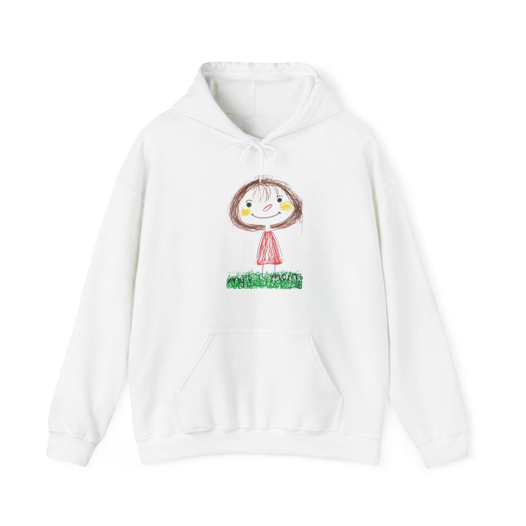Kids & Parents, Hooded Sweatshirt – Custom Cotton-Poly Blend with Your Child’s Art