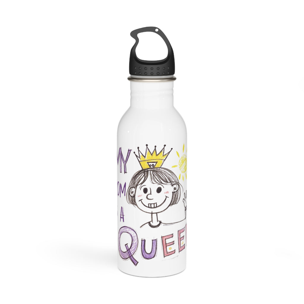 Women’s Custom Kids’ Art Water Bottle, Personalized Mom Gift, 20oz Steel