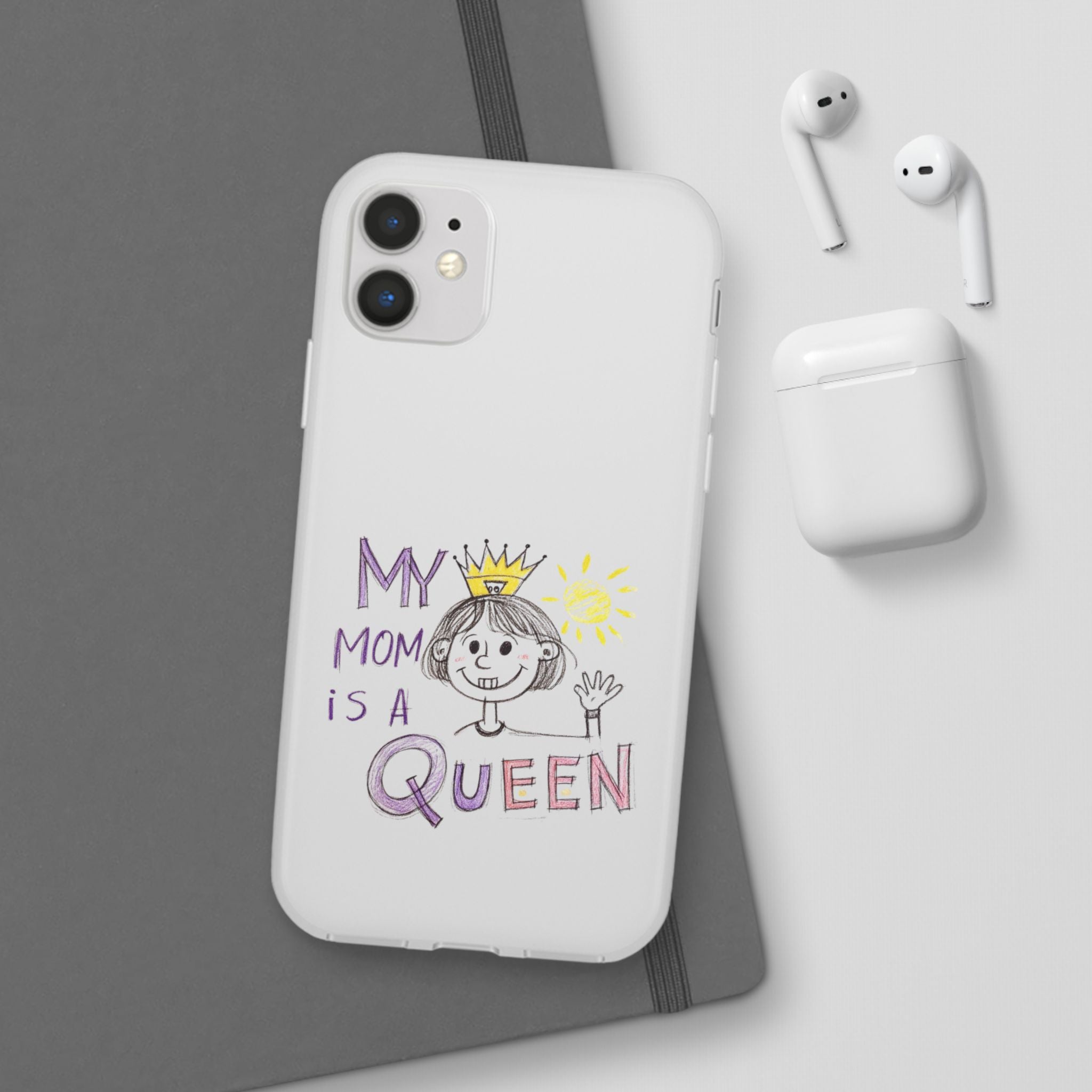 Women’s Custom Kids’ Art Phone Case, Personalized Mom Gift, TPU Flexi