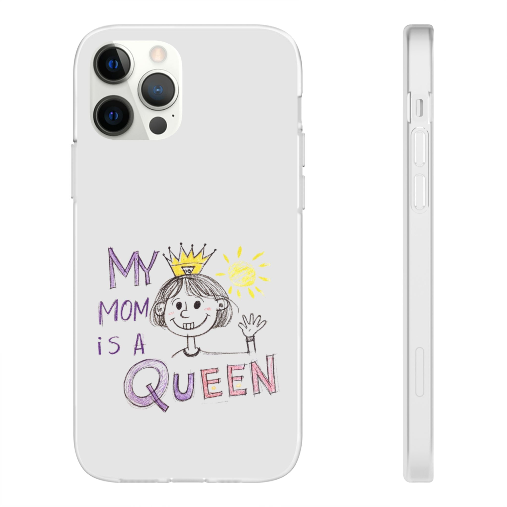 Women’s Custom Kids’ Art Phone Case, Personalized Mom Gift, TPU Flexi