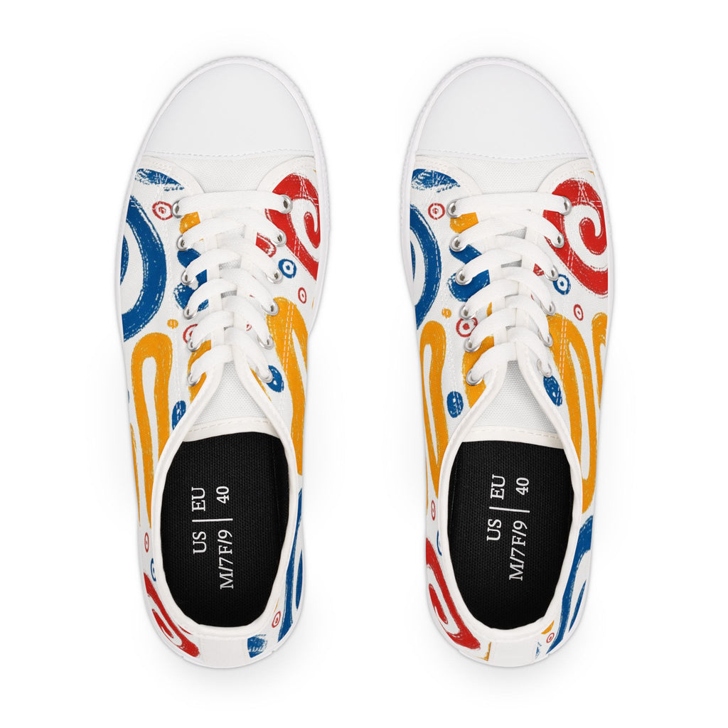 Personalized Kids Drawing Low Top Sneakers for Girls - Custom Art Shoes Gift