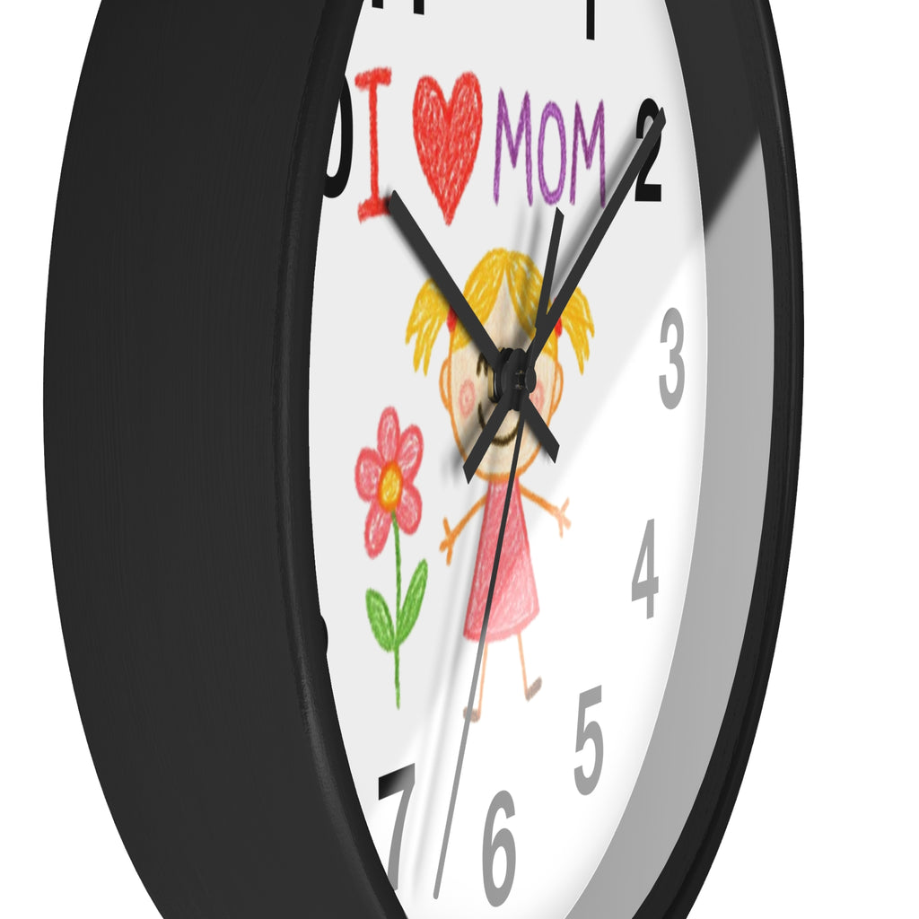 Custom Kids’ Art Cartoon Wall Clock – White, Black, or Wooden Frame